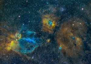 Sh2-157 Claw and NGC7635 Bubble Nebulae in HST
