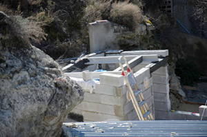 Beams ready for roofing